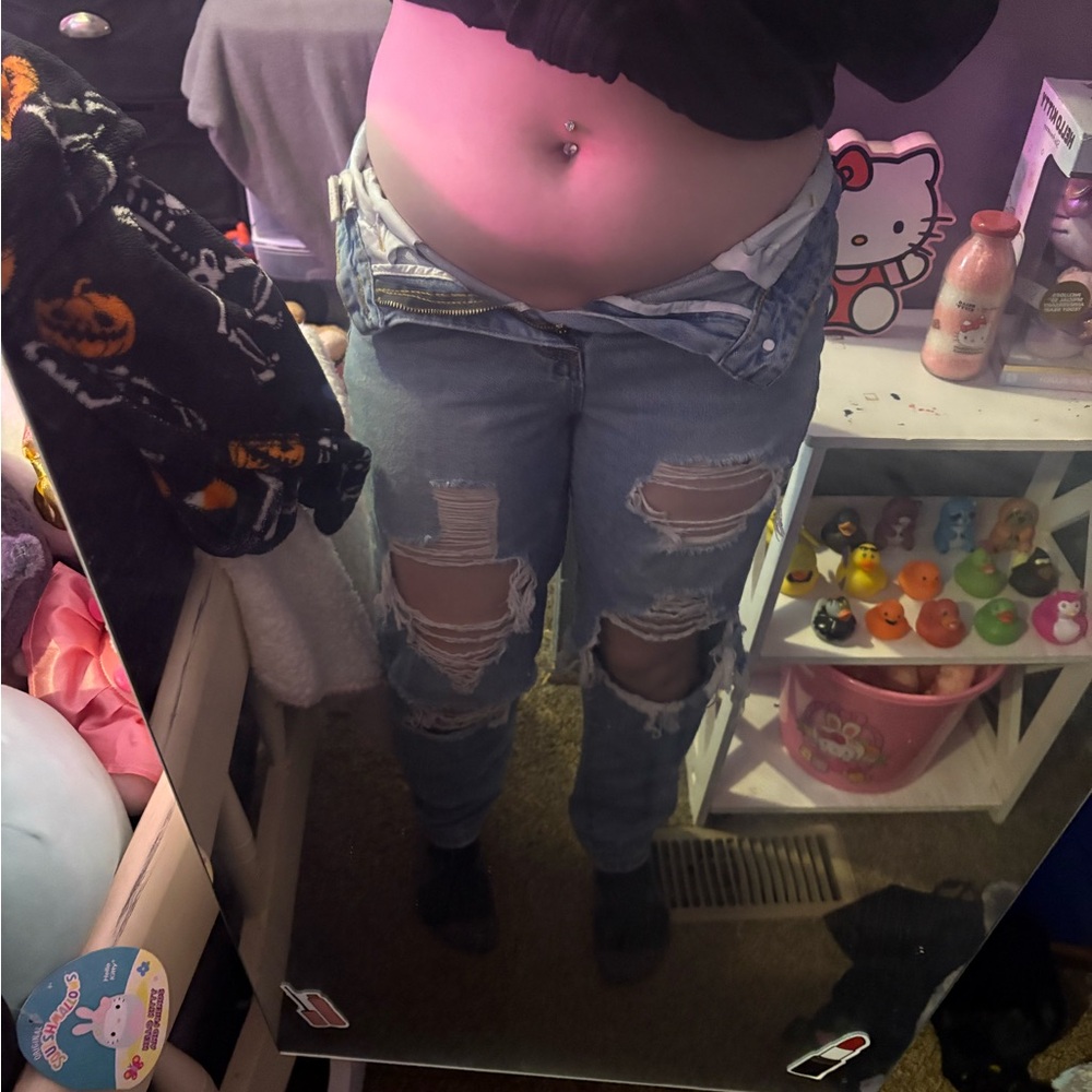 High Rise Ripped Jeans